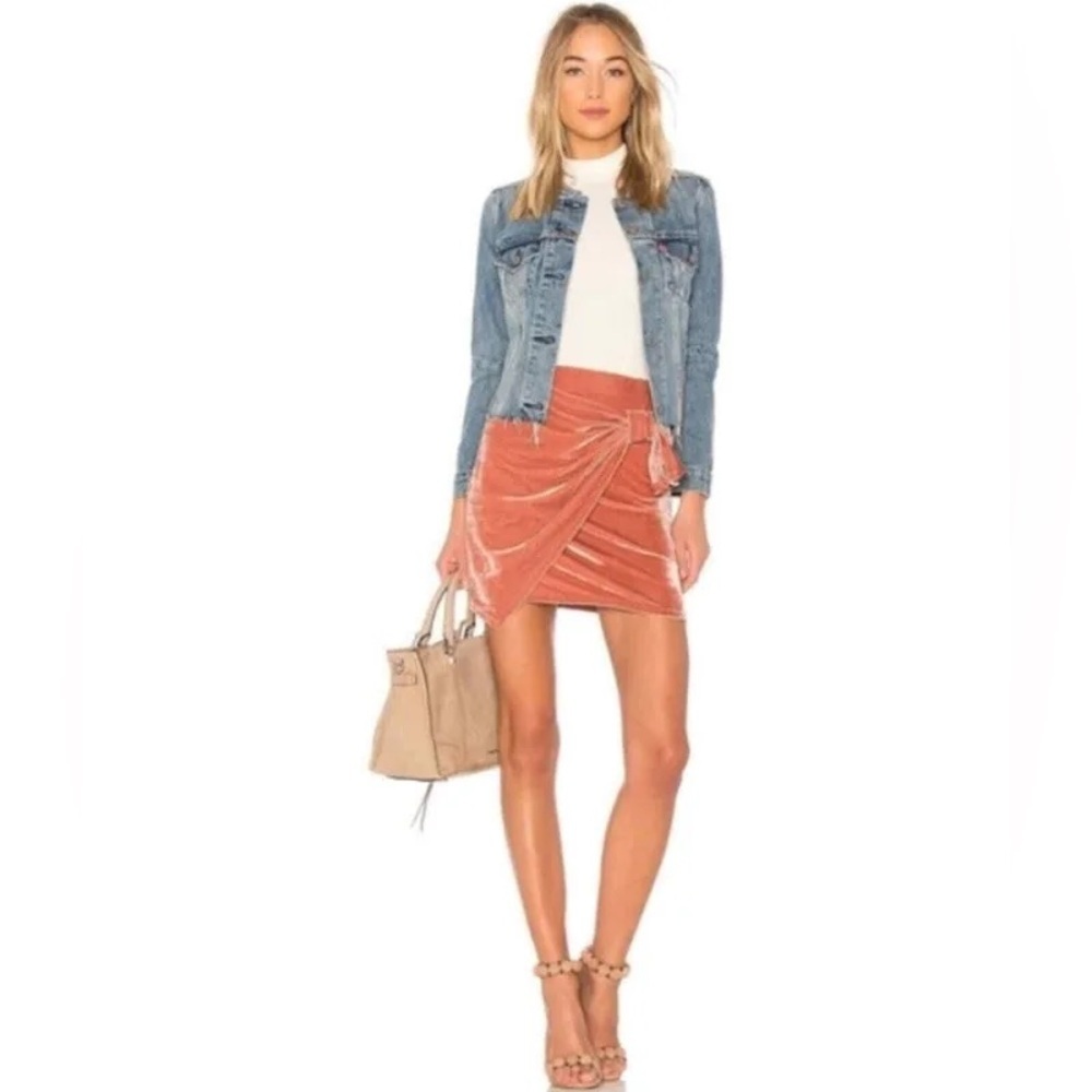 Tularosa Katie Velvet Mini Skirt Wild Rose S NWT